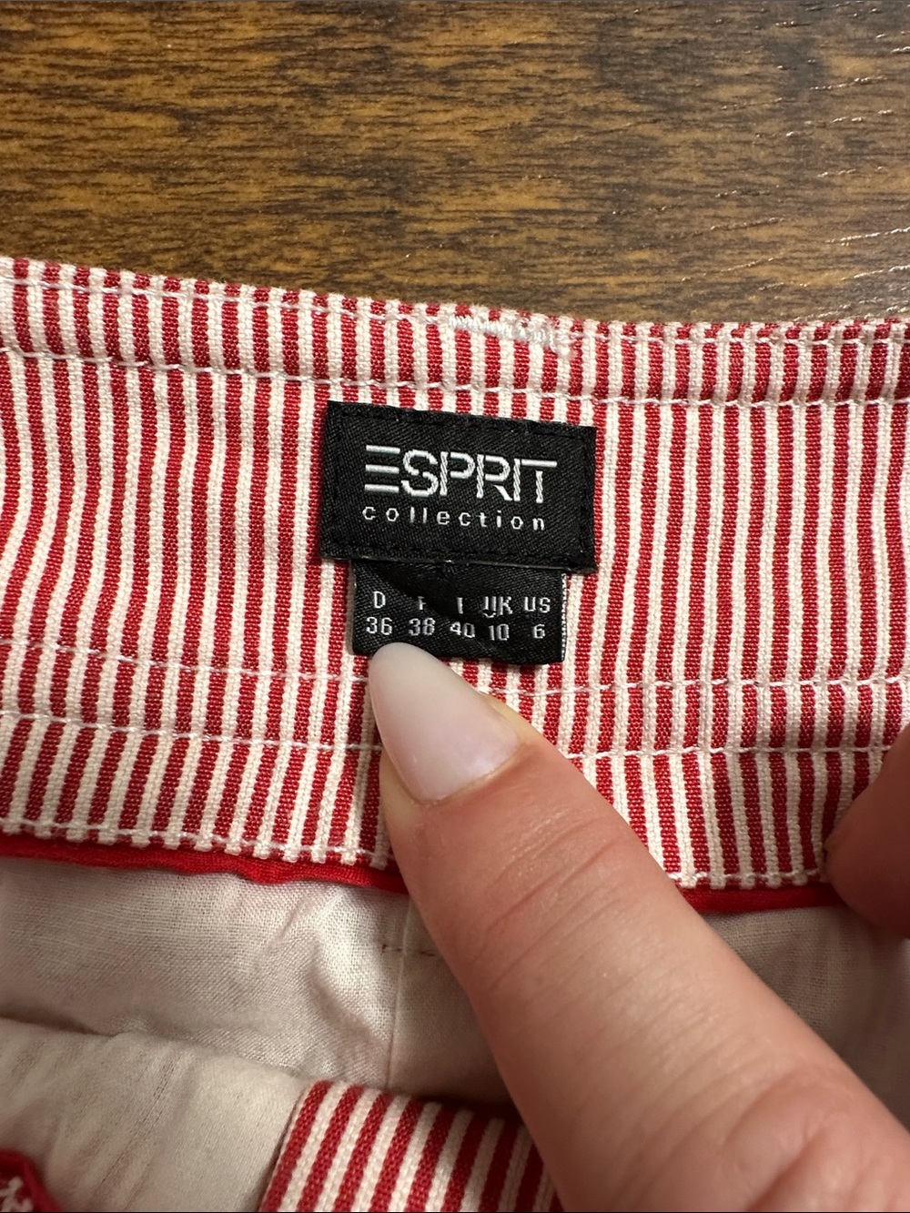 Esprit Collection Red White Striped Pencil Skirt US 6 โค๏ธ๐ - Picture 2 of 7